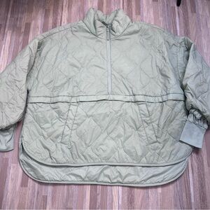 Old Navy Quilted Half-Zip Pullover in Sage Packable Activewear Poncho Women’s 3X